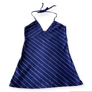 Women’s Fishbone Blue with Silver Stripes Sleeveless Top Size XS